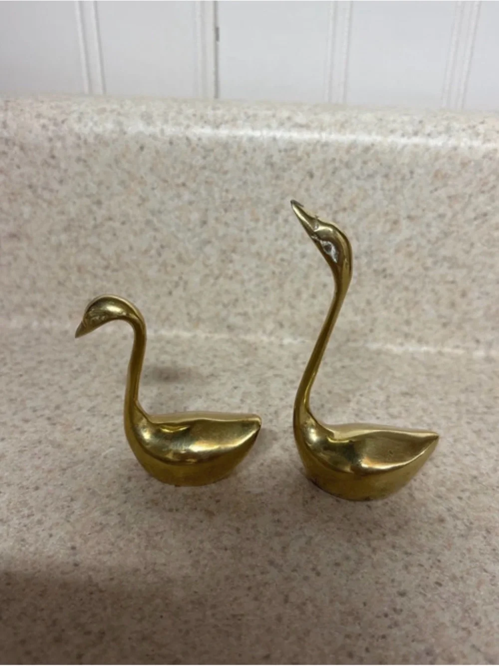 Brass Swan Figurines - Gold Home Wall Decor